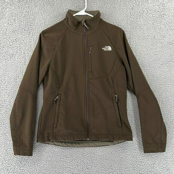 The North Face Brown Softshell Jacket Womens Medium Full Zip‎ - Picture 1 of 14